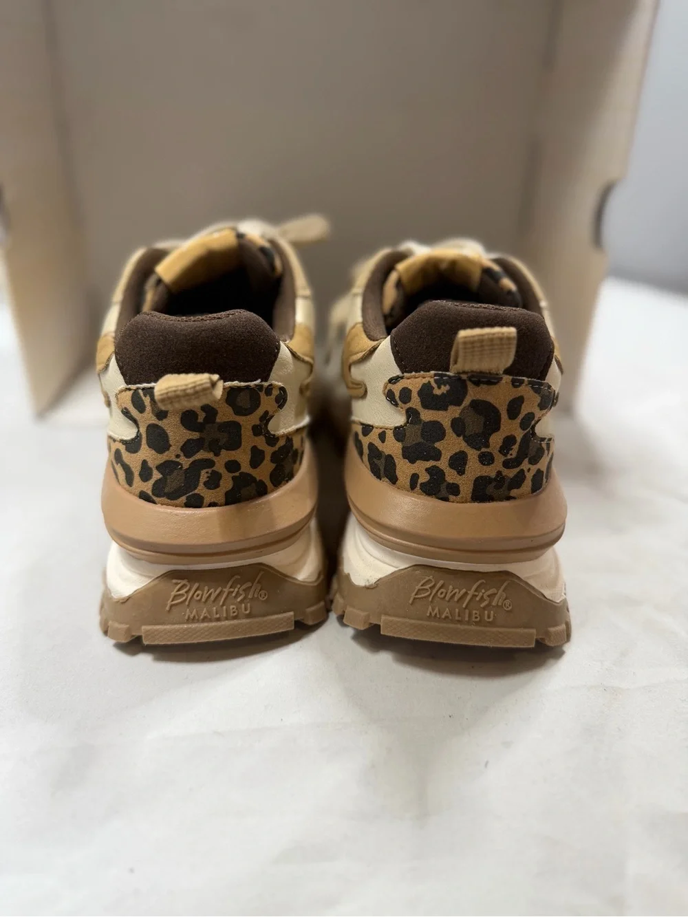 Blowfish Malibu Leo Gold Leopard Chunky Platform Sneakers 6.5 NWT